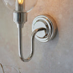 Novena Cortico 1 Light Wall Light Bright Nickel Plate Clear Glass