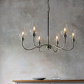 Novena Cortico 6 Light Pendant Light Bright Nickel Plate Clear Glass