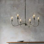 Novena Cortico 6 Light Pendant Light Bright Nickel Plate Clear Glass