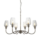 Novena Cortico 6 Light Pendant Light Bright Nickel Plate Clear Glass