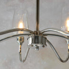 Novena Cortico 6 Light Pendant Light Bright Nickel Plate Clear Glass