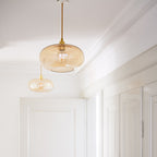 Novena Elburg Large Pendant Light Matt Gold Golden Smoke Shade