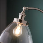 Novena Fidalgo 1 Light Floor Lamp Bright Nickel Plate Clear Glass