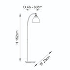 Novena Fidalgo 1 Light Floor Lamp Bright Nickel Plate Clear Glass