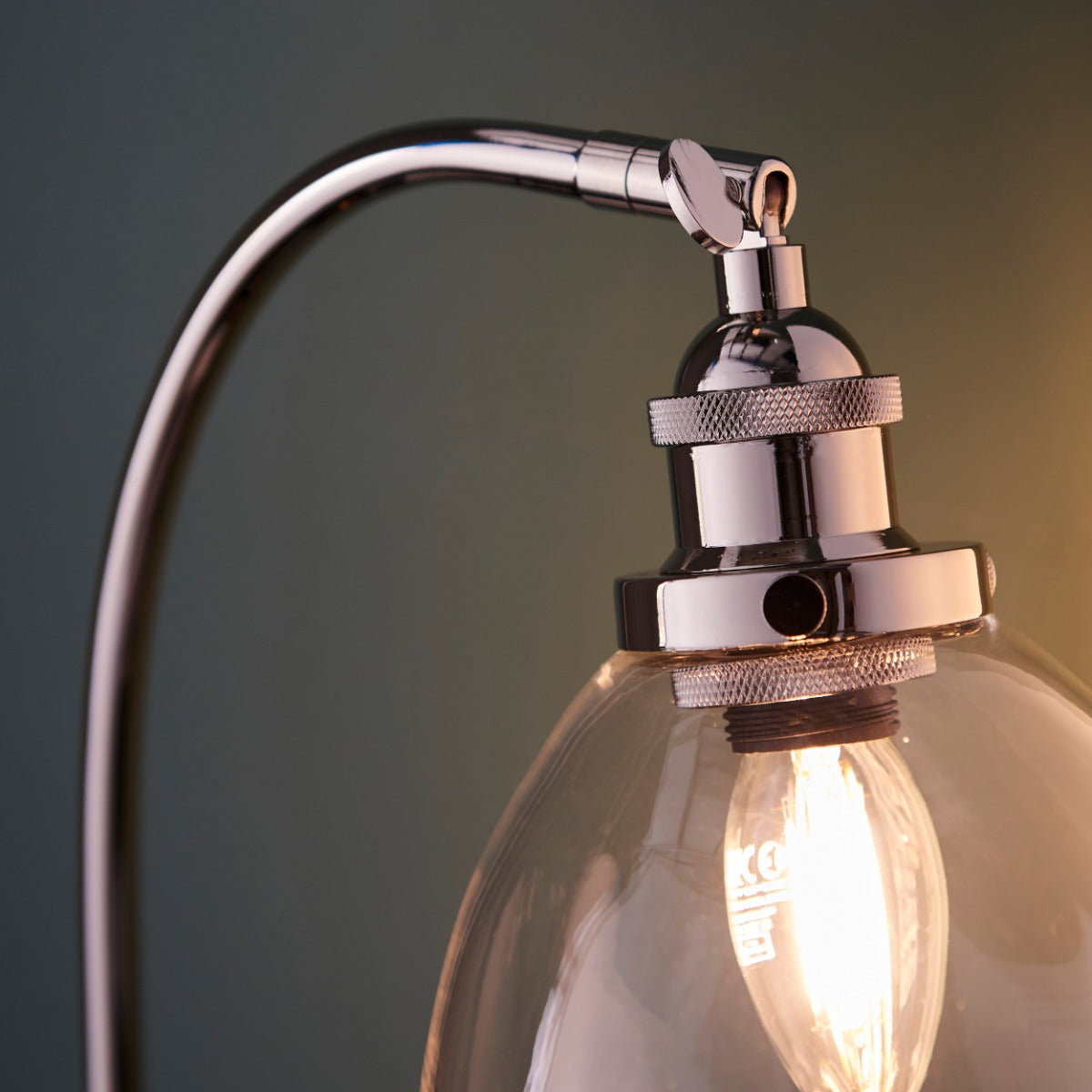 Novena Fidalgo 1 Light Table Lamp Clear Glass Bright Nickel Plate