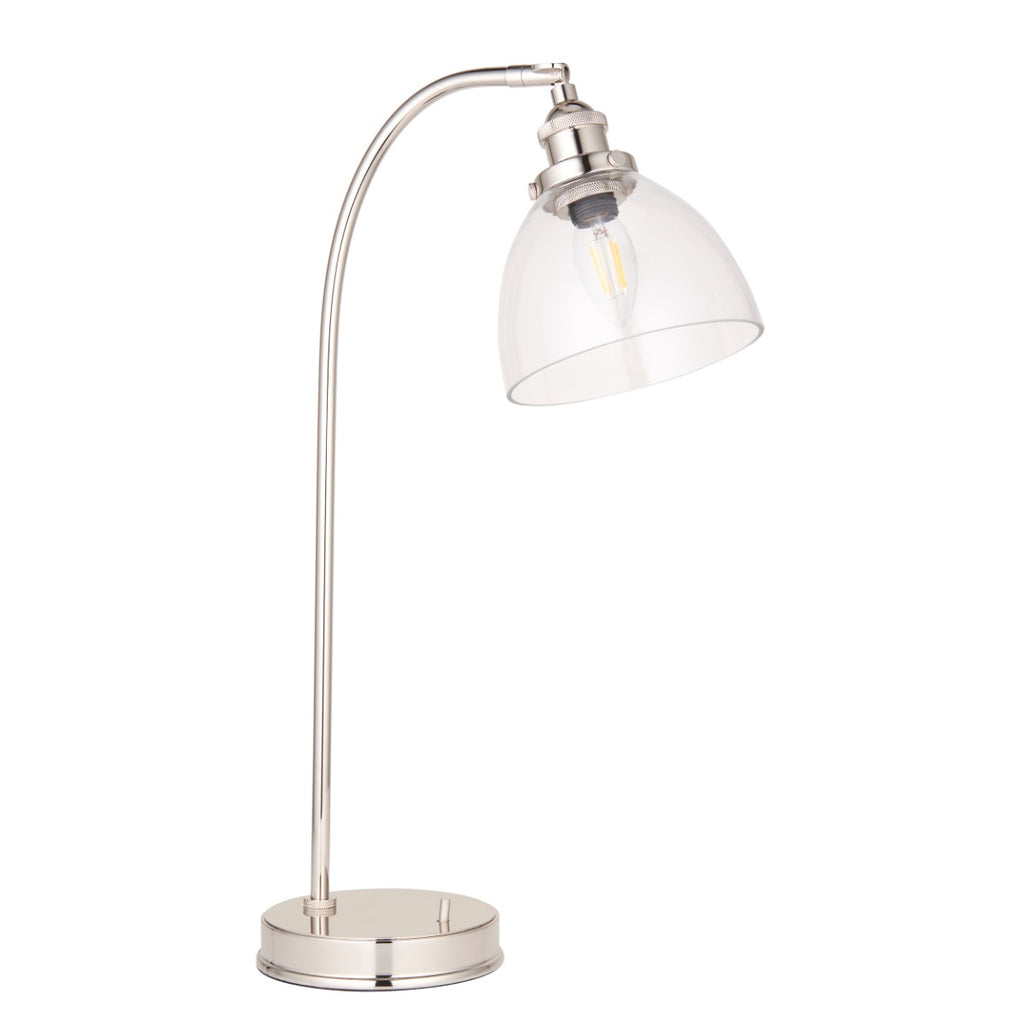 Novena Fidalgo 1 Light Table Lamp Clear Glass Bright Nickel Plate