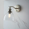 Novena Fidalgo 1 Light Wall Light Bright Nickel Plate Clear Glass