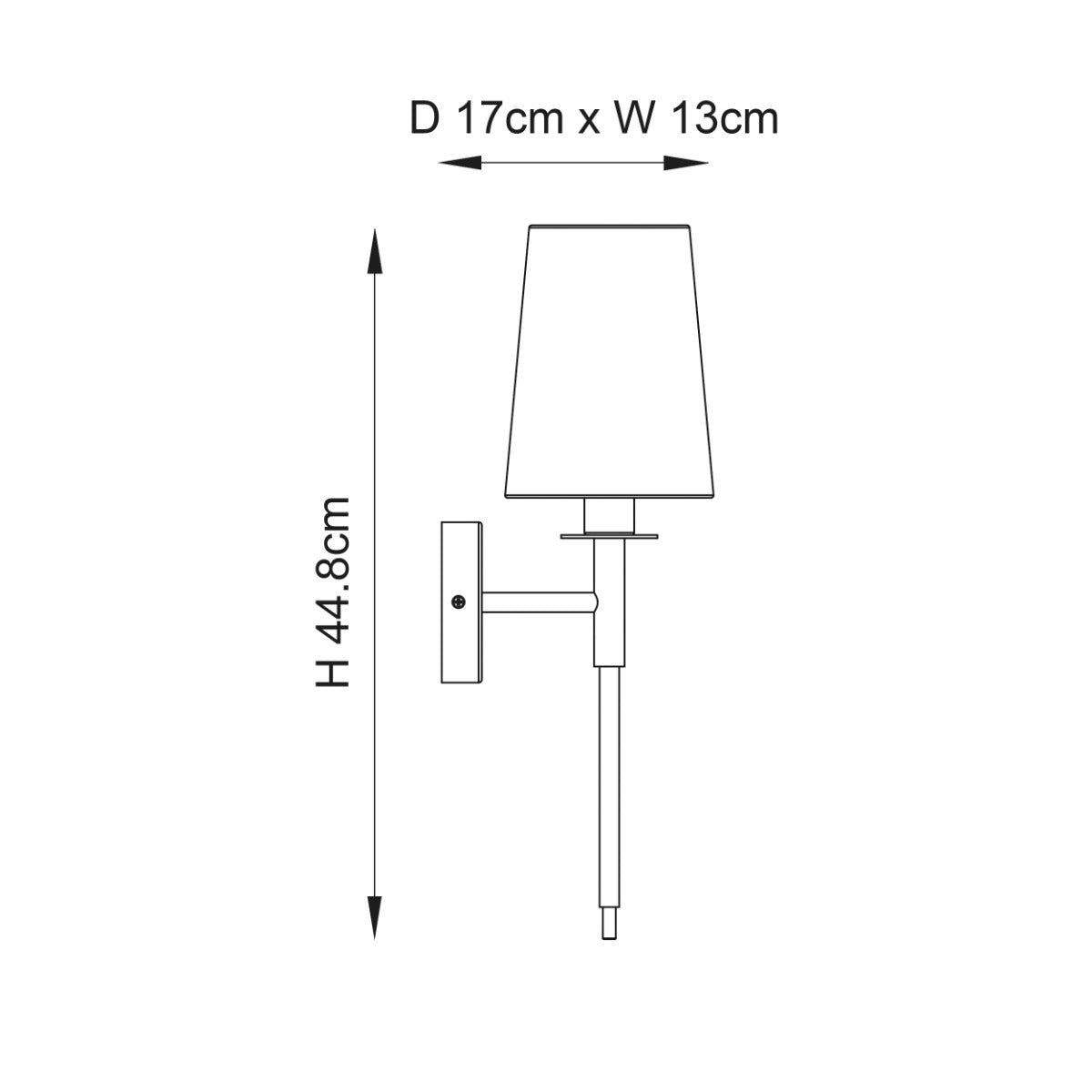 Novena Fuenti 1 Light Wall Light Bright Nickel Plate with Vintage White Fabric Shade