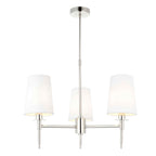 Novena Fuenti 3 Light Pendant Light Nickel Plated Vintage White Fabric Shades