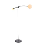 Novena Garcia 2 Light Floor Lamp Textured Matt Black Gloss Opal Glass