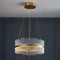 Novena Garetta 1 Light Pendant Light Clear Glass Brushed Gold Plated Finish