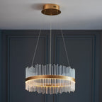 Novena Garetta 1 Light Pendant Light Clear Glass Brushed Gold Plated Finish