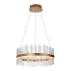 Novena Garetta 1 Light Pendant Light Clear Glass Brushed Gold Plated Finish
