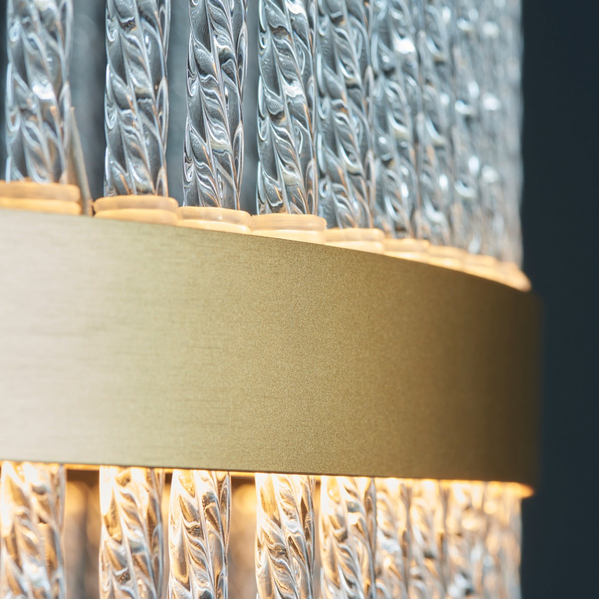 Novena Garetta 1 Light Pendant Light Clear Glass Brushed Gold Plated Finish