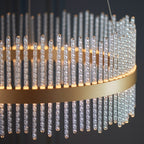 Novena Garetta 1 Light Pendant Light Clear Glass Brushed Gold Plated Finish