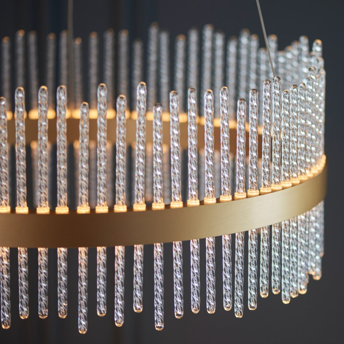 Novena Garetta 1 Light Pendant Light Clear Glass Brushed Gold Plated Finish