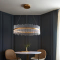 Novena Garetta Large Pendant Light Brushed Gold Plated Clear Glass