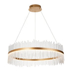 Novena Garetta Large Pendant Light Brushed Gold Plated Clear Glass