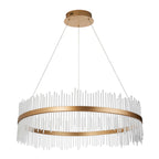 Novena Garetta Large Pendant Light Brushed Gold Plated Clear Glass