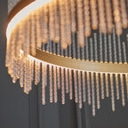 Novena Garetta Large Pendant Light Brushed Gold Plated Clear Glass