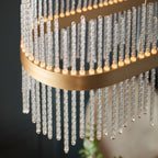 Novena Garetta Linear Pendant Light in Brushed Gold with Clear Glass
