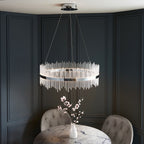 Novena Garetta Pendant Light Chrome Plate with Clear Glass