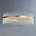 Novena Garetta Pendant Light Clear Glass Brushed Gold Plated Finish