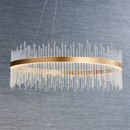 Novena Garetta Pendant Light Clear Glass Brushed Gold Plated Finish