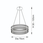 Novena Garetta Pendant Light Clear Glass Brushed Gold Plated Finish