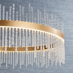 Novena Garetta Pendant Light Clear Glass Brushed Gold Plated Finish