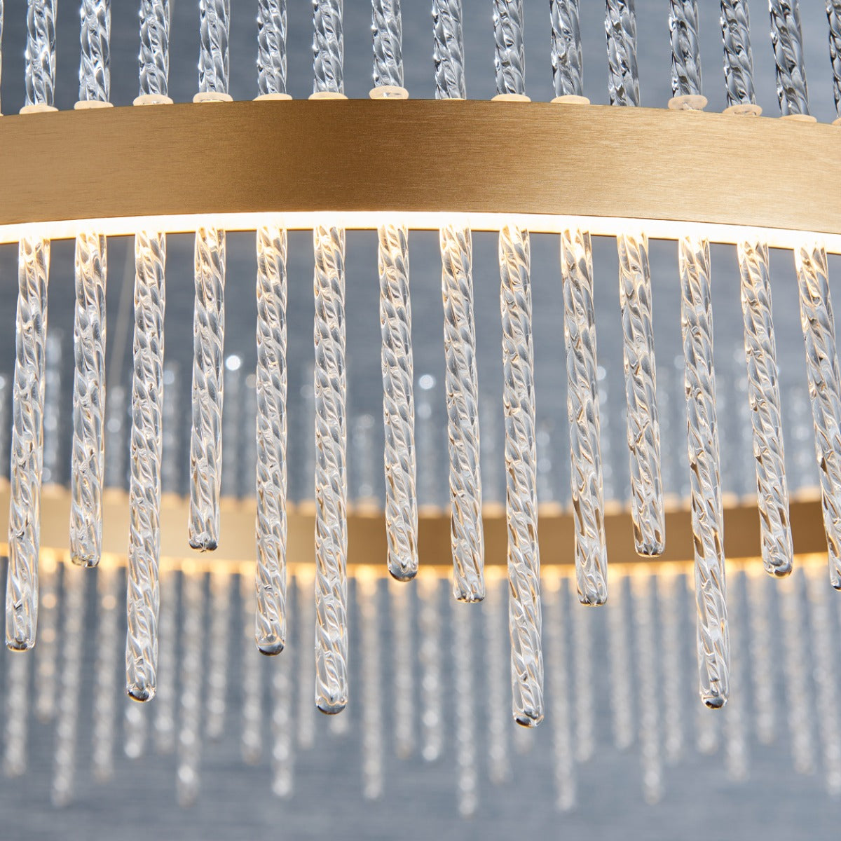Novena Garetta Pendant Light Clear Glass Brushed Gold Plated Finish