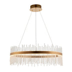 Novena Garetta Pendant Light Clear Glass Brushed Gold Plated Finish