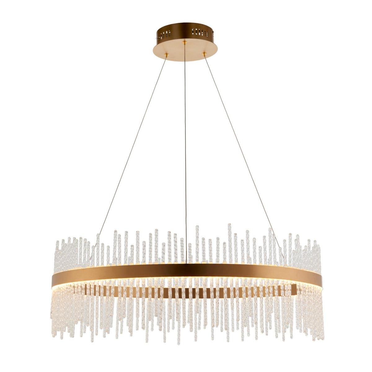 Novena Garetta Pendant Light Clear Glass Brushed Gold Plated Finish