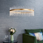 Novena Garetta Pendant Light Clear Glass Brushed Gold Plated Finish