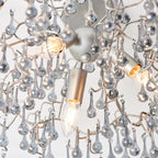 Novena Hernan 3 Light Semi Flush Ceiling Light Aged Silver Paint Smokey Grey Tinted Glass