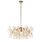 Novena Hernan 4 Light Pendant Light Aged Gold Champagne Lustre Glass