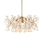 Novena Hernan 4 Light Pendant Light Aged Gold Champagne Lustre Glass