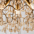 Novena Hernan 4 Light Pendant Light Aged Gold Champagne Lustre Glass