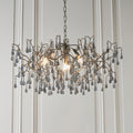 Novena Hernan 4 Light Pendant Light Aged Silver Paint Smokey Grey Tinted Glass