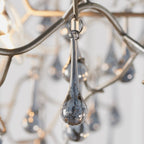 Novena Hernan 4 Light Pendant Light Aged Silver Paint Smokey Grey Tinted Glass