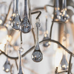 Novena Hernan 4 Light Pendant Light Aged Silver Paint Smokey Grey Tinted Glass