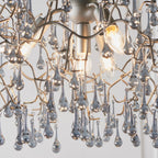 Novena Hernan 4 Light Pendant Light Aged Silver Paint Smokey Grey Tinted Glass