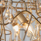 Novena Hernan 6 Light Pendant Light Aged Gold Champagne Lustre Glass
