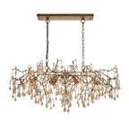 Novena Hernan 6 Light Pendant Light Aged Gold Champagne Lustre Glass