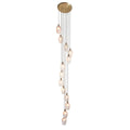 Novena Lavaur 13 Light Cascade Pendant in Antique Brass with Clear Ribbed Glass Shades