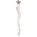 Novena Lavaur 13 Light Cascade Pendant in Bright Nickel with Clear Ribbed Glass Shades