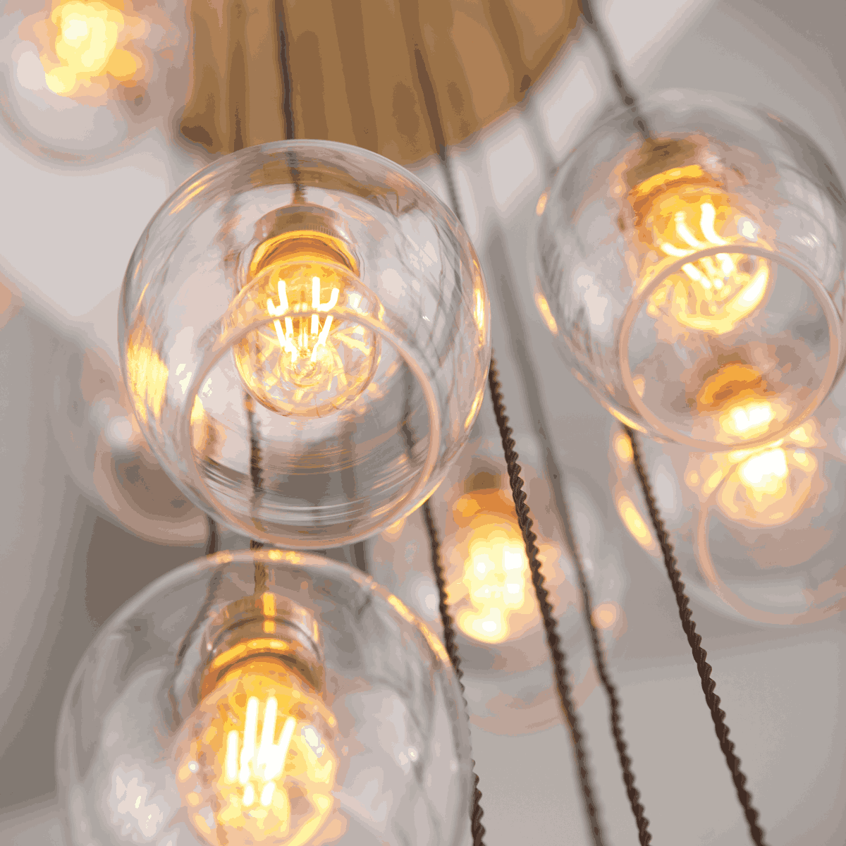 Novena Lavaur 13 Light Cascade Pendant Light in Antique Brass with Clear Glass Shades