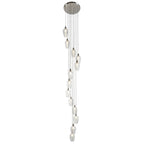 Novena Lavaur 13 Light Lavaur Cascade Pendant in Bright Nickel with Clear Glass Shades