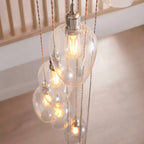 Novena Lavaur 13 Light Lavaur Cascade Pendant in Bright Nickel with Clear Glass Shades