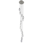 Novena Lavaur 13 Light Lavaur Cascade Pendant in Bright Nickel with Clear Glass Shades